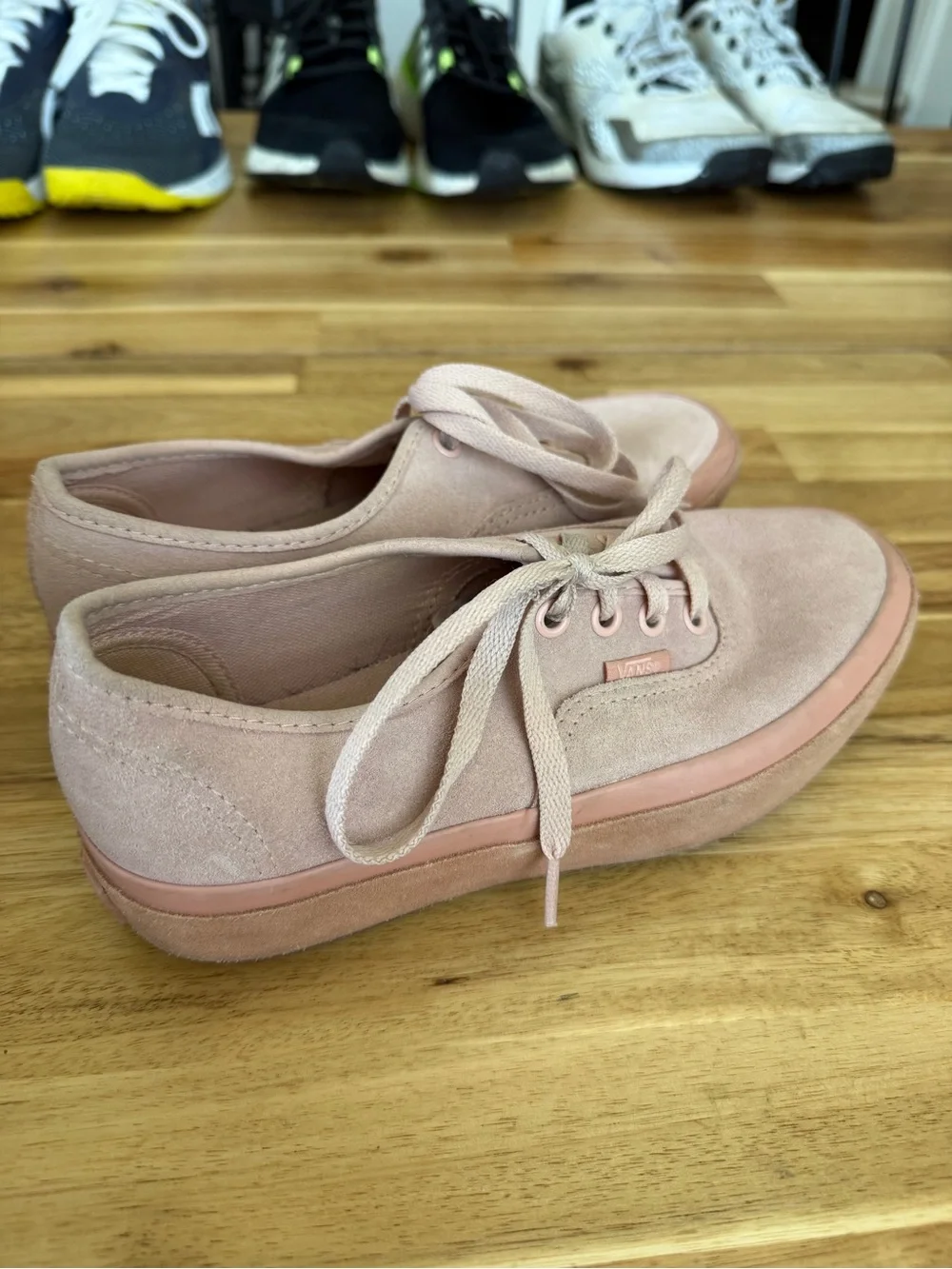Vans Women’s Pink Suede Lace-Up Sneakers